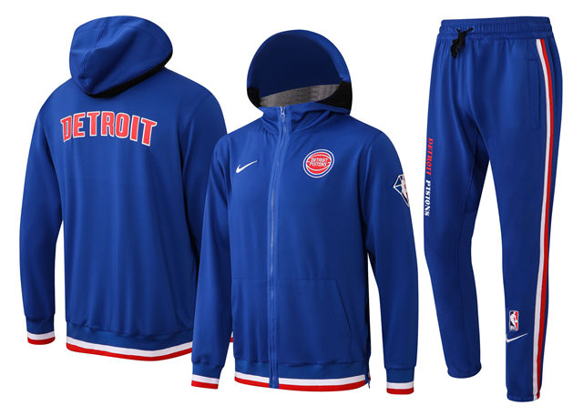 COMPLETO DETROIT PISTONS (TUTA CON FELPA CON CAPPUCCIO + PANTALONI DA JOGGING)