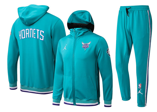 COMPLETO CHARLOTTE HORNETS (TUTA CON FELPA CON CAPPUCCIO + PANTALONI DA JOGGING)