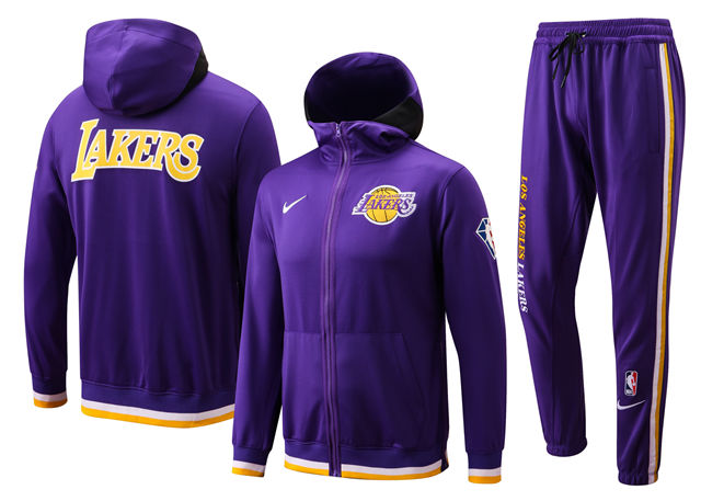 COMPLETO LAKERS LOS ANGELES (TUTA CON FELPA CON CAPPUCCIO + PANTALONI DA JOGGING)