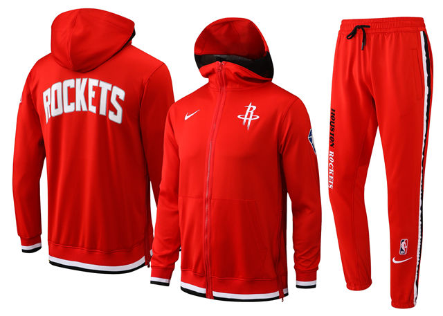 COMPLETO HOUSTON ROCKETS (TUTA CON FELPA CON CAPPUCCIO + PANTALONI DA JOGGING)