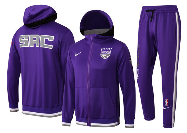 COMPLETO SACRAMENTO KINGS (TUTA CON FELPA CON CAPPUCCIO + PANTALONI DA JOGGING)