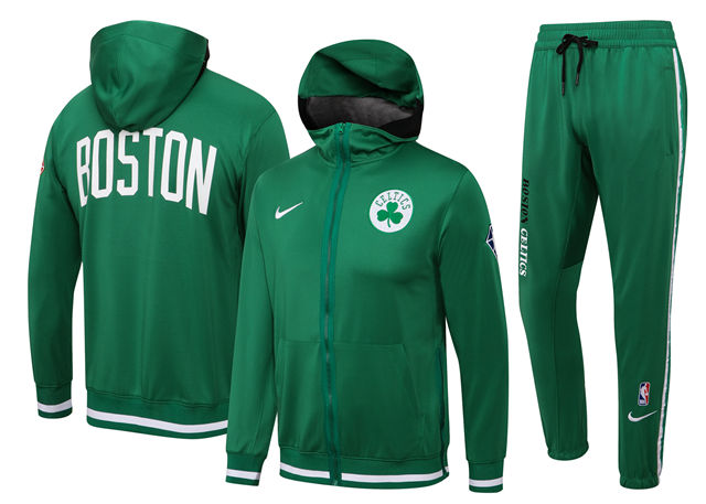 COMPLETO BOSTON CELTICS (TUTA CON FELPA CON CAPPUCCIO + PANTALONI DA JOGGING)